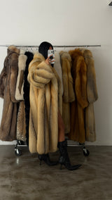 Vintage Golden Island Fox Fur Coat
