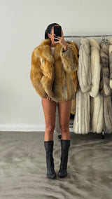 Vintage Red Fox Fur Jacket