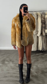 Vintage Red Fox Fur Jacket