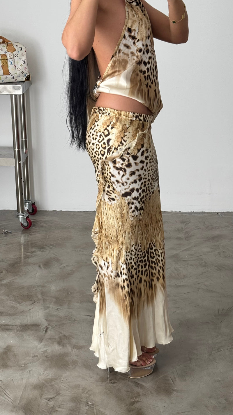 Roberto Cavalli Halter Neck Top & Skirt Set