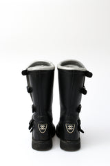 Chanel CC Leather Biker Boots