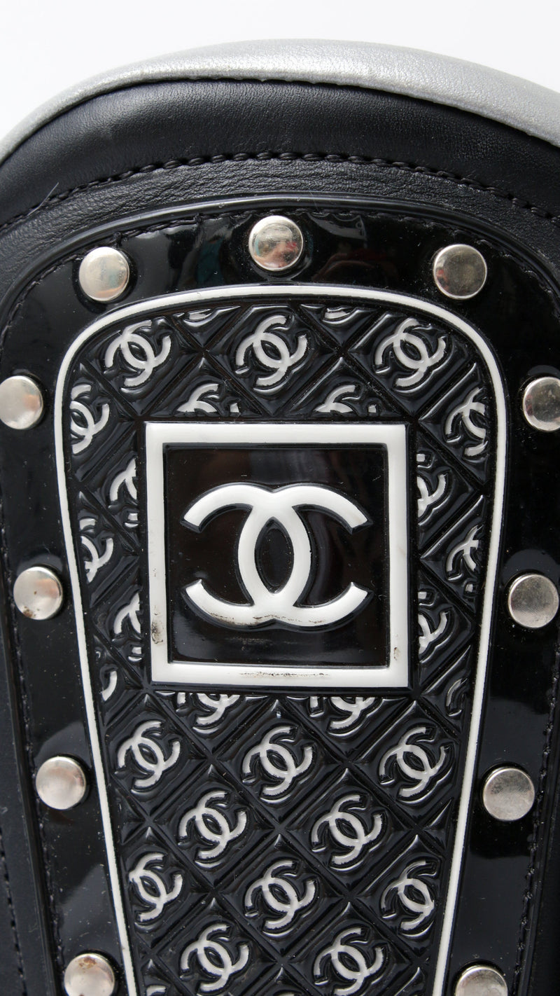 Chanel CC Leather Biker Boots