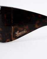 Gucci Tortoiseshell Shield Sunglasses