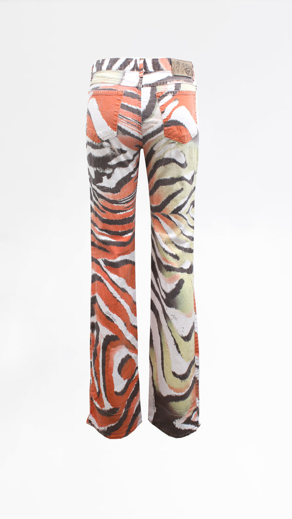 Roberto Cavalli Tiger Print Trousers