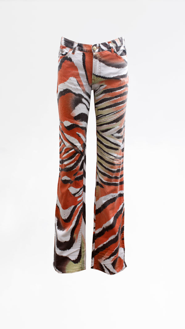 Roberto Cavalli Tiger Print Trousers