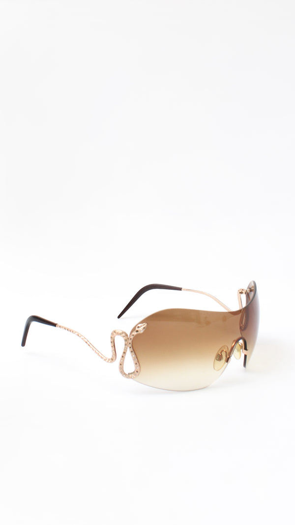 Roberto Cavalli Rimless Snake Sunglasses