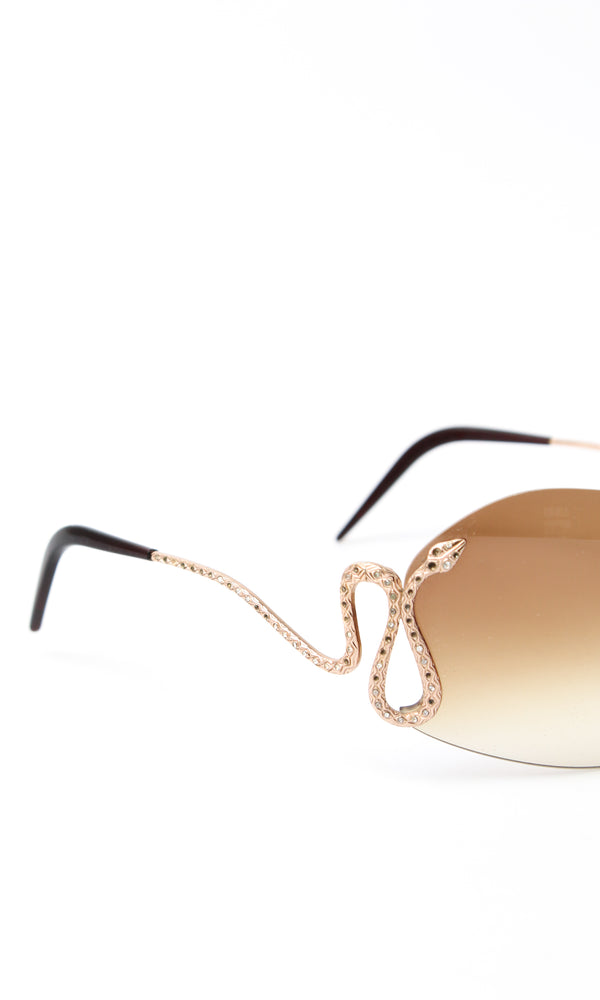 Roberto Cavalli Rimless Snake Sunglasses