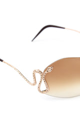Roberto Cavalli Rimless Snake Sunglasses