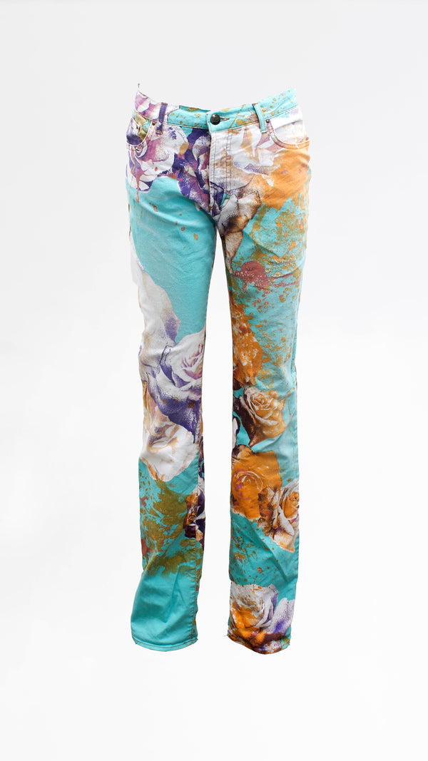 Roberto Cavalli Floral Print Trousers