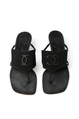 Chanel CC Rhinestone Thong Heels