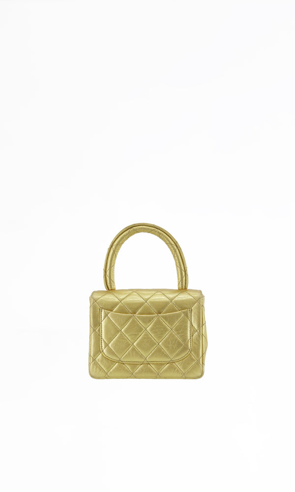 Chanel Gold Leather Lambskin Bag