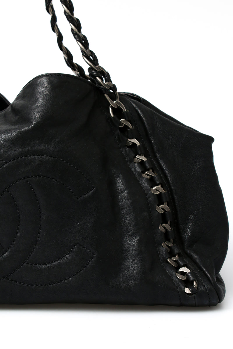 Chanel Leather Luxe Ligne Bowler Tote Bag