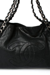Chanel Leather Luxe Ligne Bowler Tote Bag