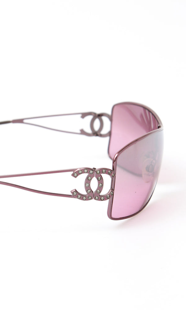 Chanel CC Rhinestone Frame Sunglasses