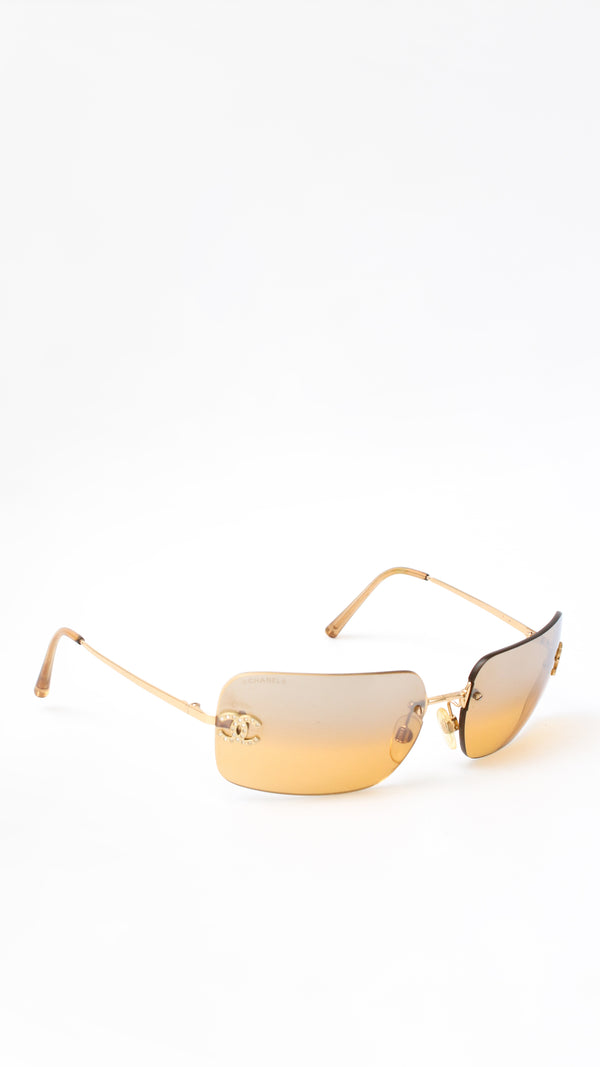 Chanel Rimless Rhinestone Sunglasses
