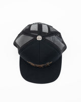 Chrome Hearts Triple Cross Cemetery Leather Trucker Hat