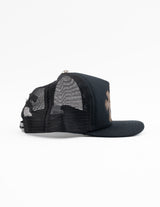 Chrome Hearts Triple Cross Cemetery Leather Trucker Hat