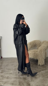 Vintage Leather Trench Coat