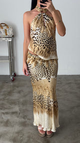 Roberto Cavalli Halter Neck Top & Skirt Set