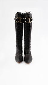 Dior Crocodile Leather CD Boots - EU 36.5