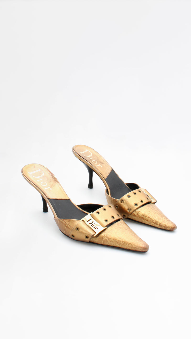 Dior Croc Mule Heels