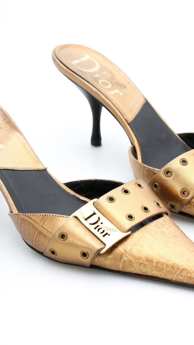 Dior Croc Mule Heels