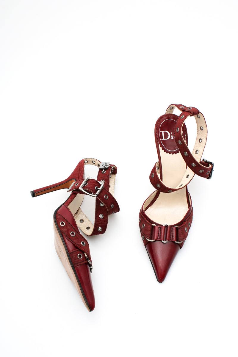Dior Leather Ankle Strap Heels