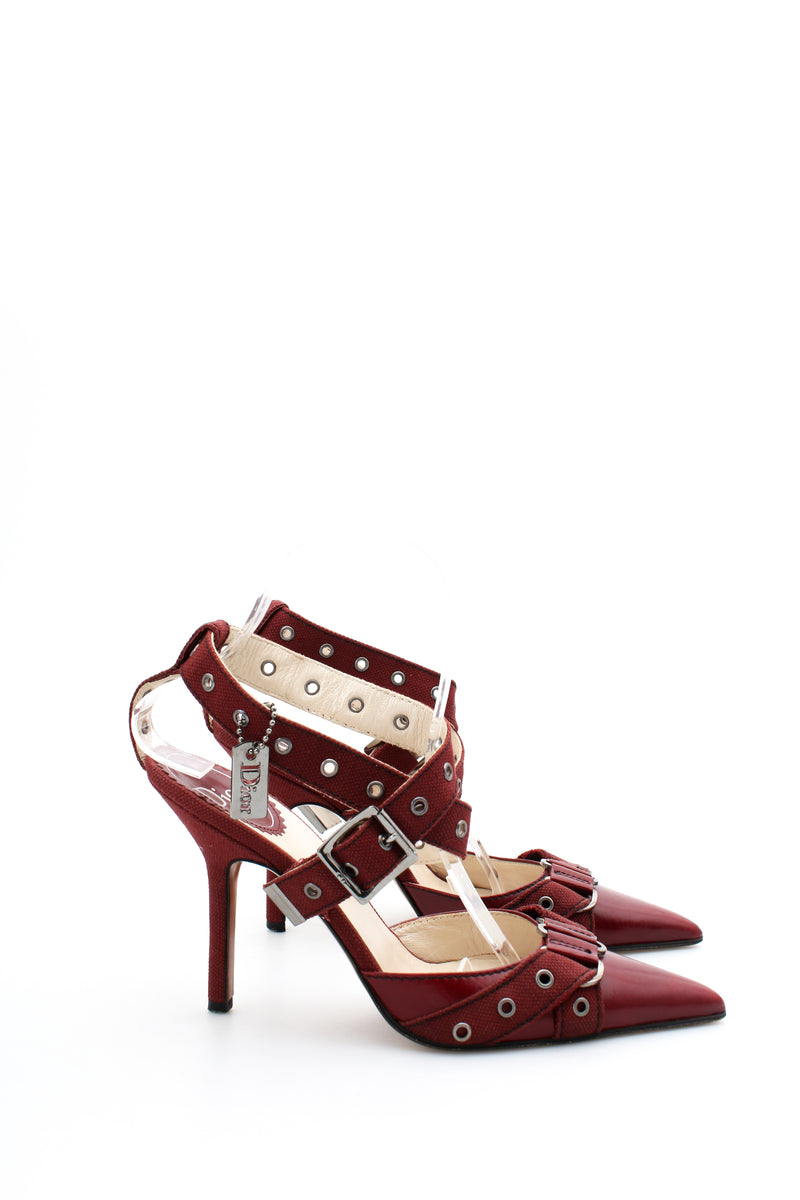 Dior Leather Ankle Strap Heels