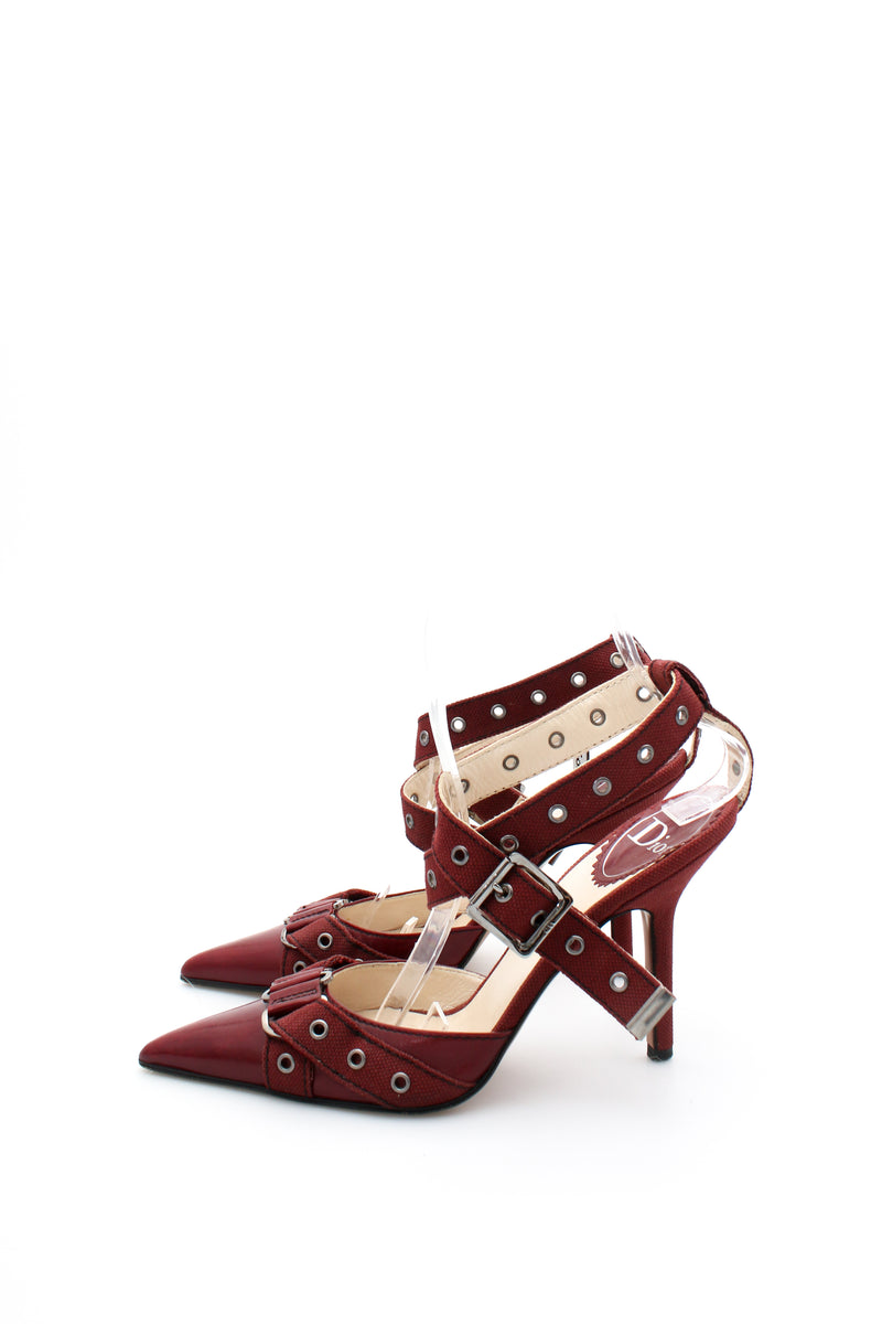 Dior Leather Ankle Strap Heels