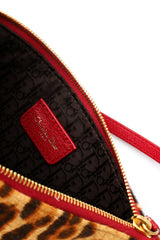 Dior Leopard Print Pony Hair Mini Saddle Bag