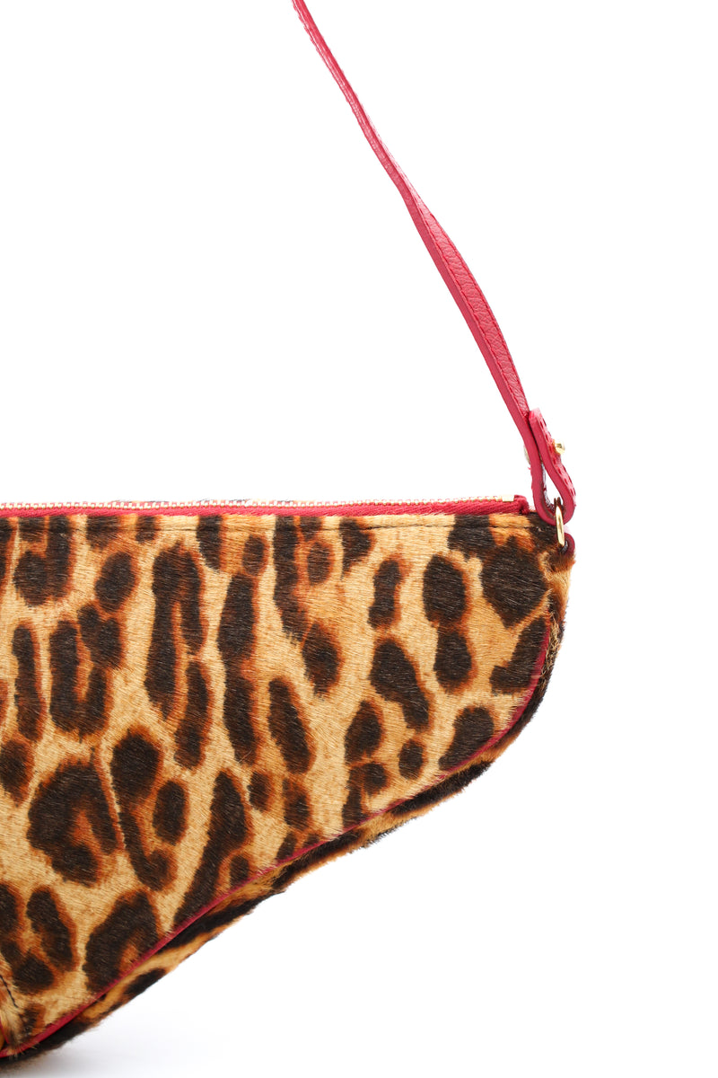 Dior Leopard Print Pony Hair Mini Saddle Bag