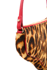 Dior Leopard Print Pony Hair Mini Saddle Bag