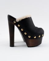 Giuseppe Zanotti Shearling Platform Clogs - EU 37