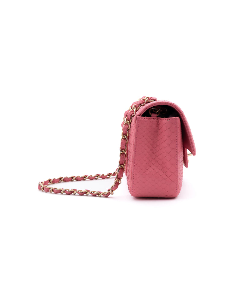 Chanel Python Mini Classic Flap Bag