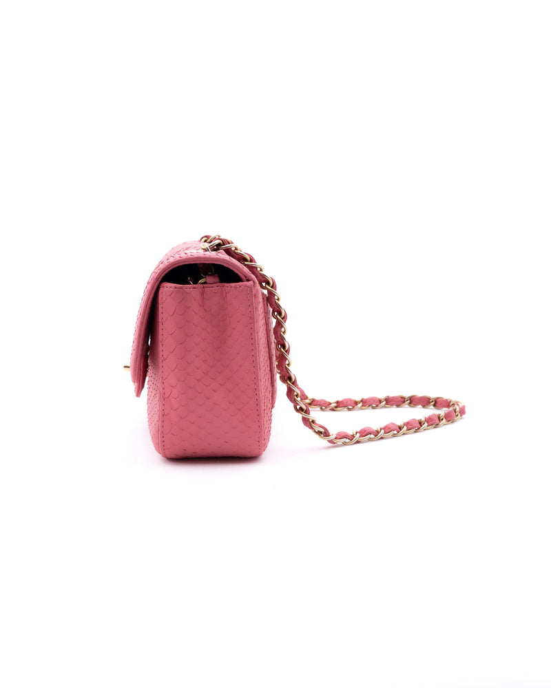 Chanel Python Mini Classic Flap Bag