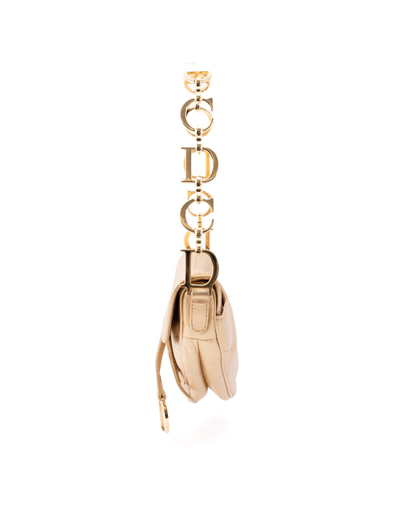 Dior Ostrich Leather Mini Saddle Bag
