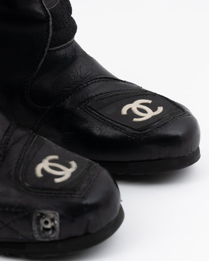 Chanel Leather Motocross Boots - EU 37 RARE – Jean Vintage