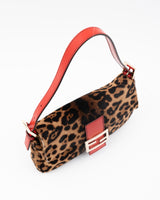 Fendi Leopard Print Pony Hair Baguette