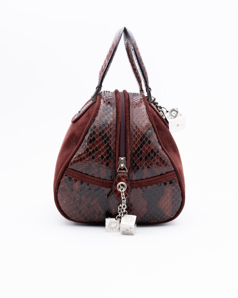 Dior Python Trimmed Gambler Dice Bowler Bag