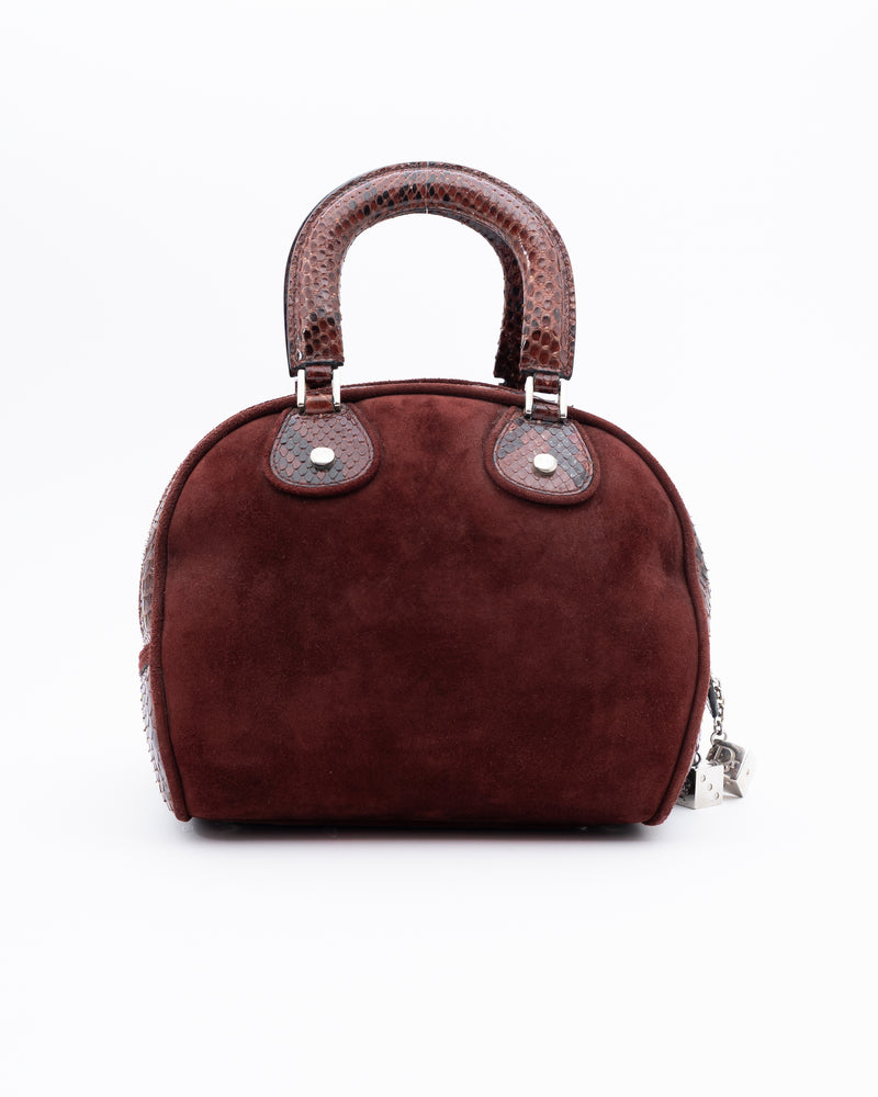 Dior Python Trimmed Gambler Dice Bowler Bag