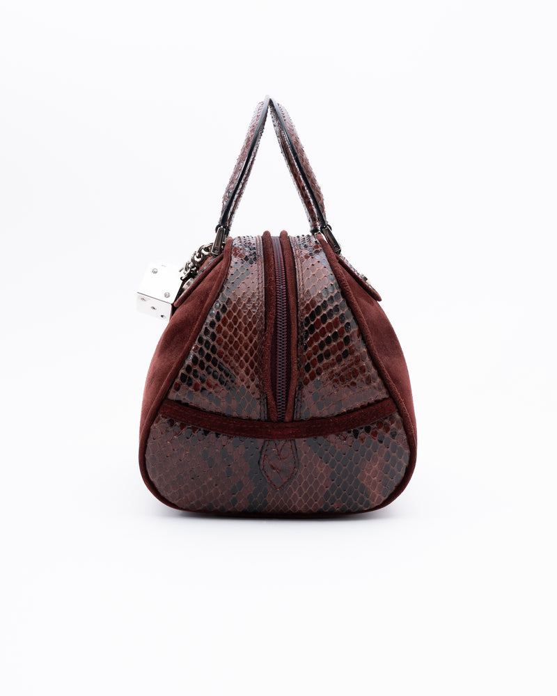 Dior Python Trimmed Gambler Dice Bowler Bag