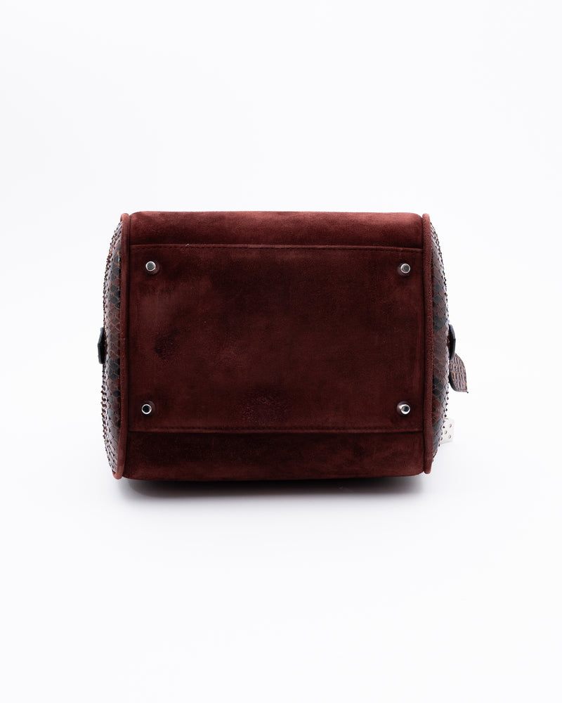 Dior Python Trimmed Gambler Dice Bowler Bag