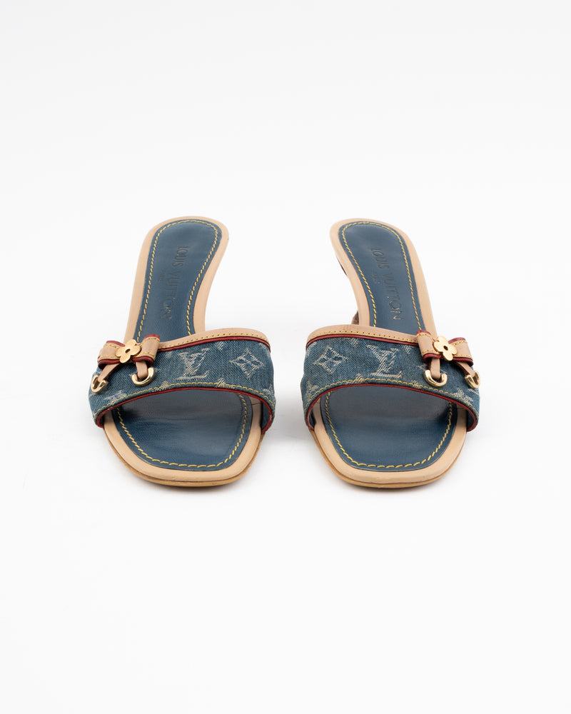 Louis Vuitton Monogram Denim Mules – Jean Vintage