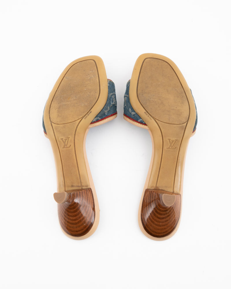 Louis Vuitton Monogram Denim Mules – Jean Vintage