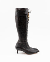 Dior Crocodile Leather CD Boots - EU 36.5