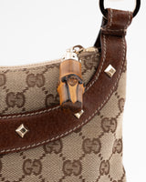Gucci Monogram Anita Bamboo Top Handle Bag