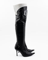 Dior Leather Moto Thigh-high Boots - EU 38.5