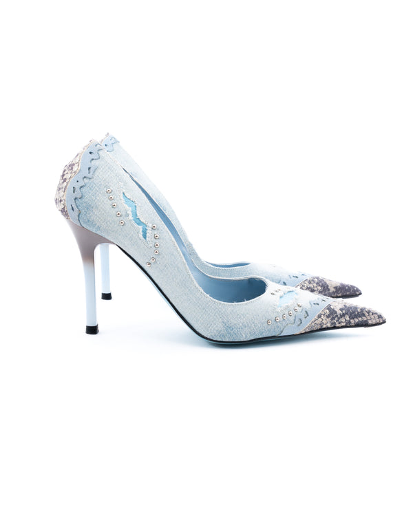 El Dantes Denim Patchwork Heels