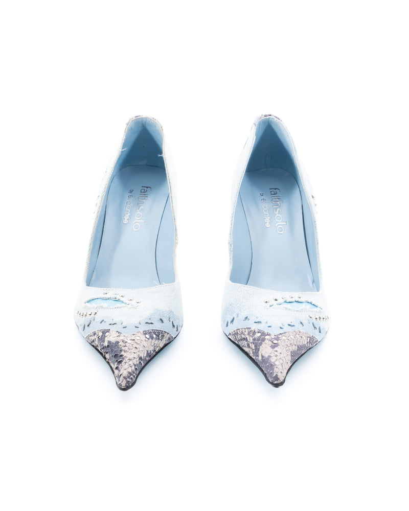 El Dantes Denim Patchwork Heels