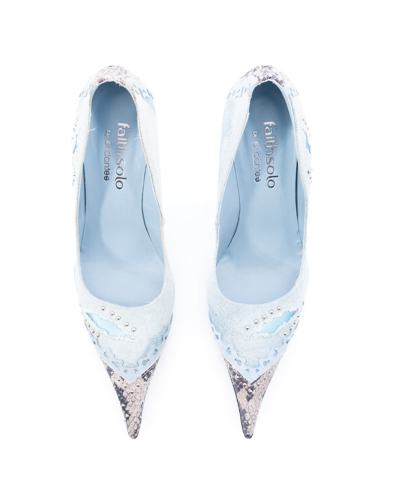 El Dantes Denim Patchwork Heels